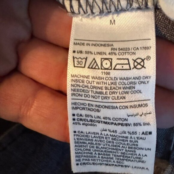 Old Navy Men’s Loose Taper Linen-Blend Ankle Pants Medium Preppy Grey Vacation - Picture 8 of 9